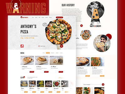 Anthony's Pizza Branding branding design illustration logo pizza pizzeria typography ui ux vector webdesign