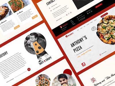 Anthony's Pizza Branding app branding design illustration logo pizza pizzeria typography ui ux web webdesign