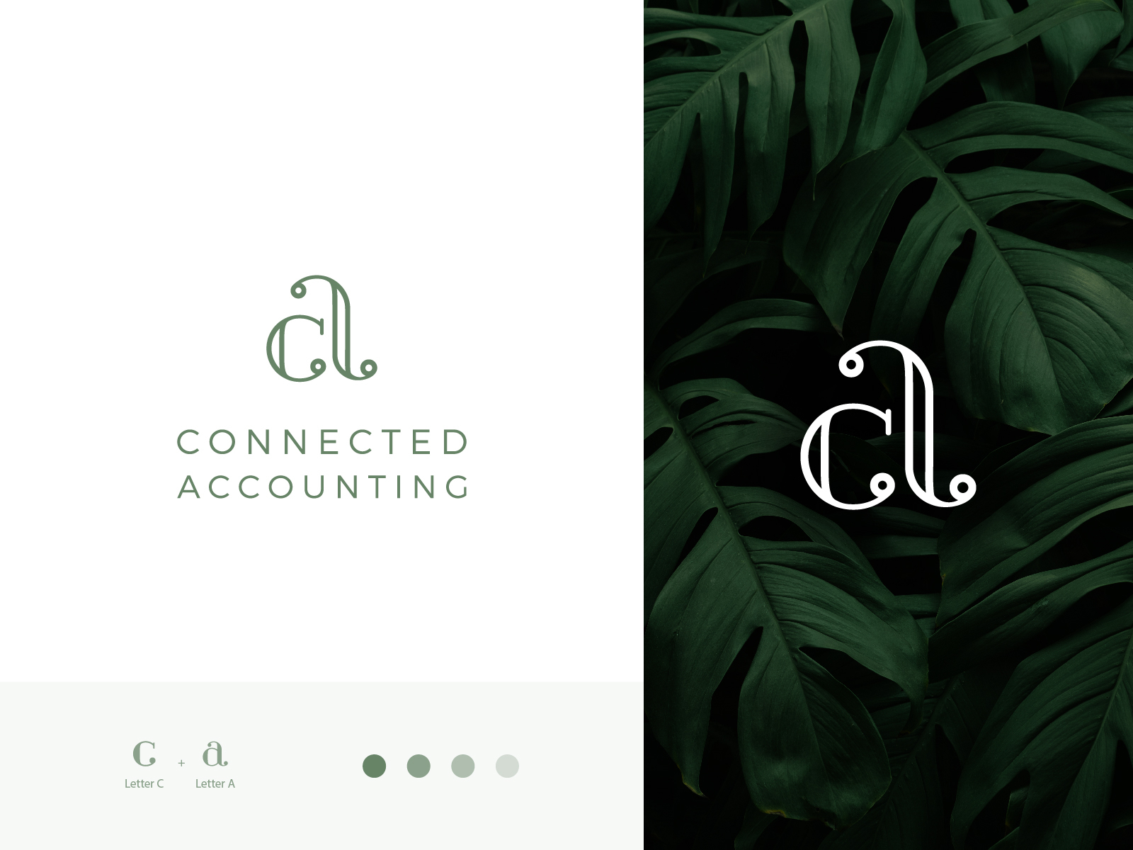 Connected accounts. Accounting logo.