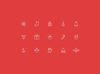 Christmas Icon Set app christmas design flat icon illustration minimal ui ux web xmas