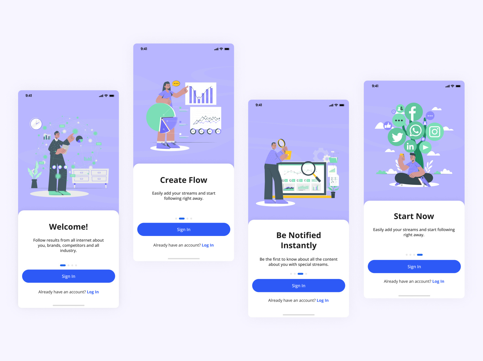 Mobile App Welcome Screens By Gamze Sava On Dribbble