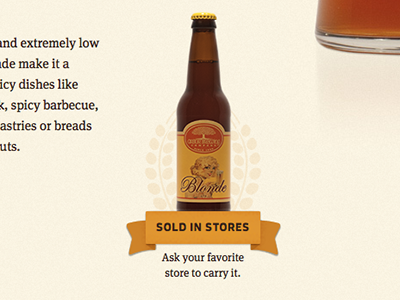 Sold In Stores Again beer graphic ribbon web