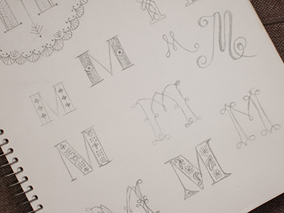 MMMMMore sketch embroidery embroidery pattern m monogram sketching