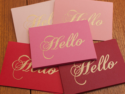 Hello cards gold hello metallic ink stationery