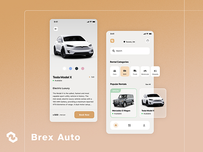 Brex Auto - Rentals App auto marketplace product design ui ui design