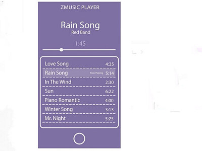 Music Player Design ux mockup digital ui