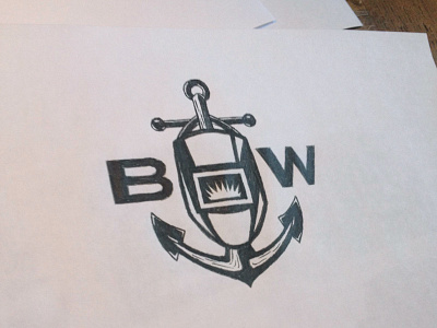 Logo in Progress anchor drawing ink maritime metal welding