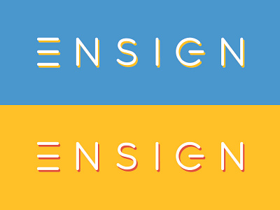 Ensign Logo Ideas bright color custom ensign font illustrator jobs logo