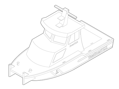 Sampson boat drafting illustrator isometric maritime nautical tow