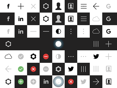 Luna Icons address black book icons settings social white