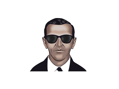 D.B. Cooper black cooper db illustrator suit sunglasses tie white