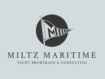 Miltz Maritime Logo boat burgee circle flag icon logo m miltz maritime yacht