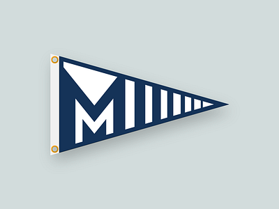 Flag Blue & White blue boat burgee flag m marine miltz maritime navy white