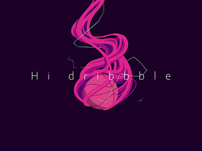 Hi Dribbble design illustration