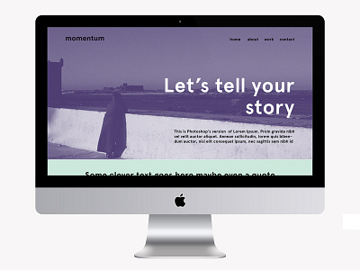 Homepage Momentum Agency branding fonts homepage layout website