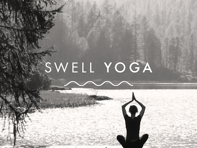 Swell Yoga Logo blackwhite branding clean identity logo simple