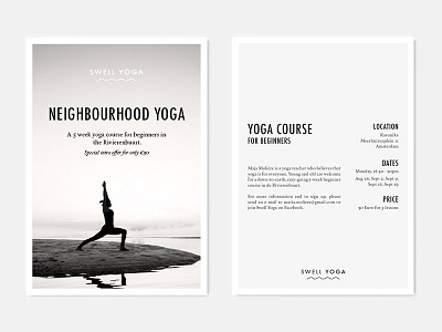 Final Flyer Design Swell Yoga blackwhite flyer logo minimal print simple