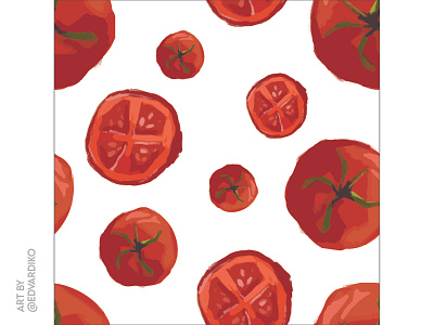 Tomato slices pattern art design flat icon illustration illustrator minimal vector web website