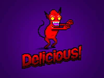 Delicious! Title app demon game game design pixel pixel art