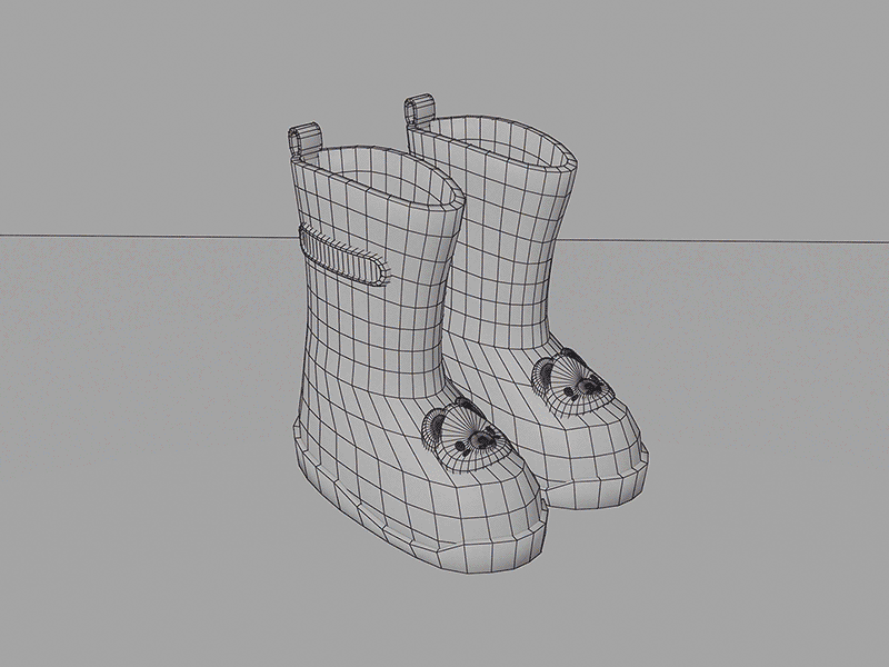 Rain or Shine (Wireframe) 3d 3d modeling rain boots spring toddler wireframe