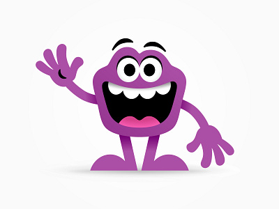 Little Guy Mascot Design character character design mascot mascot design purpe smiling waving