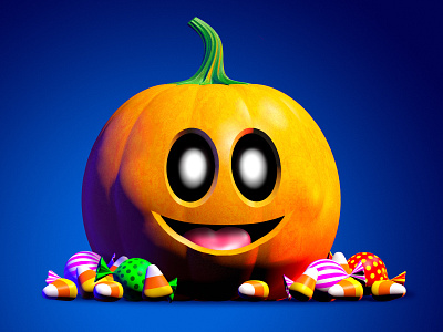 Jack-O'-Lantern 3D Model 3d 3d model 3d modeling candy candy corn halloween illustration jack o lantern render