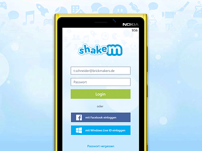 shakem Login Screen for Windows Phone lumia microsoft nokia windows 8 windows mobile windows phone