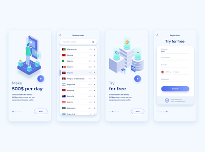 Onboarding app crypto illustraion interface onboarding ui