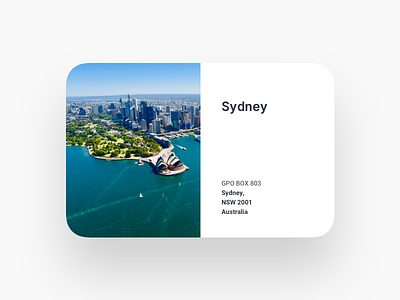 Location Card address card component contact us location saas search sydney web design website
