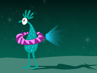 Mr. Chick animal illustration planet space