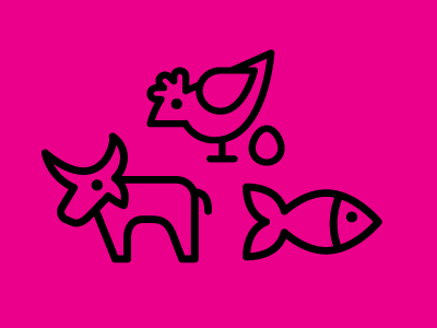 Animal Icons – first idea animal icon animal pictogram food linear