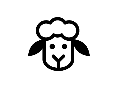 Sheep animal flat head icon linear pictogram sheep simple