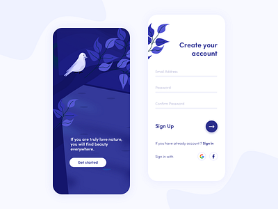 Sign up screens | mobile app account android animation app blue branding design e commerce app illustration inspiration ios logo sign in signup trending ui ux vector web