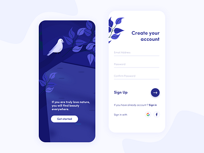 Sign up screens | mobile app