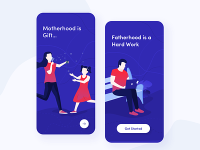 Mobile App Onboarding android animation app app design blue blue and white branding color design illustration ios logo mobile mobile app design onborading red theme ux vector web