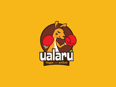 Ualaru Logo canguro character food food truck illustration ilustración kangaroo logo logotype ualaru veggie