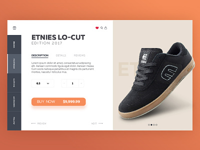 Ecommerce Skate Shop - Concept UI concept design ecommerce shoe shop skate ui user interface