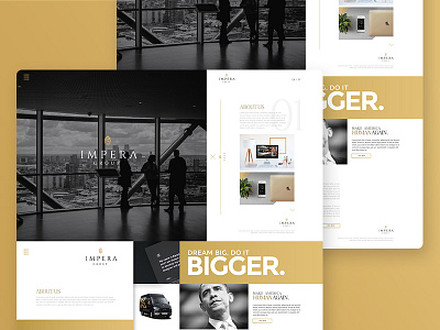 UI Web Concept | Landing Page | agency design digital elegant golden landing page minimal ui web wireframe