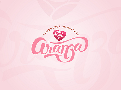 Aranza - Logotype beauty elegant hand lettering lettering logo logotype pink rose type woman