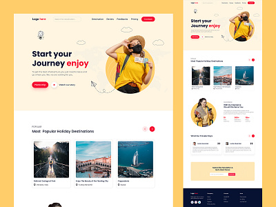 Travel landing page app design design illustrations landing page ui webite website design