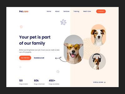 Pet landing page