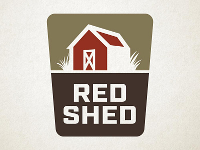 Red Shed Logo badge barn branding brown farm industrial logo logo design red shed tiny house tinyhouse