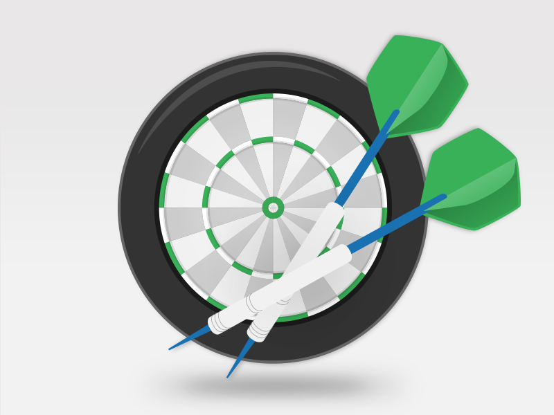 Dartboard and Darts dartboard darts illustration flat vector