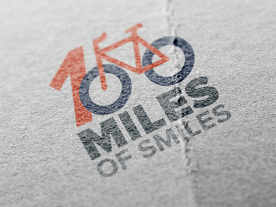 100 Miles Of Smiles Logo bike blue branding logo orange travel