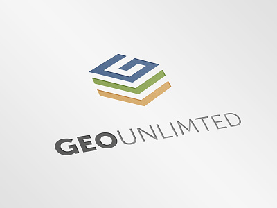 Geo Unlimited Logo blue gis globe green layers logo world yellow