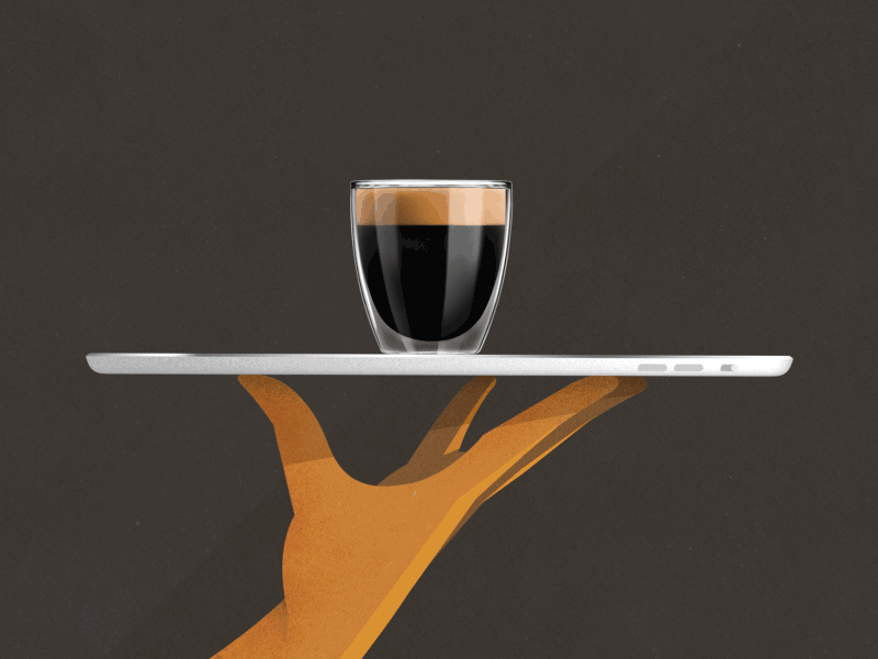 Coffee coffee grain hand illustration ipad serve serving tray walk