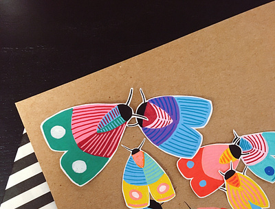 Day 12: moths drawing illustration mail moths posca