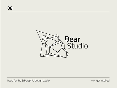 Bear Studio animal bear brand branding design flat logo logotype minimalism sign vector