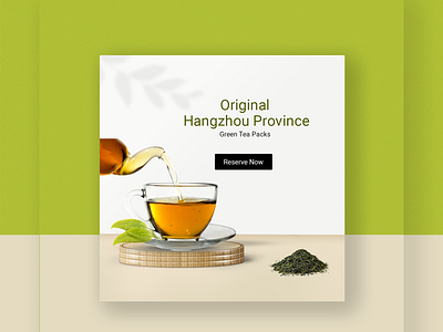 Green tea banner branding graphic design greentea ui