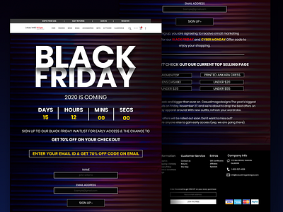 Black Friday landing page